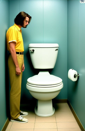 Man and toilet